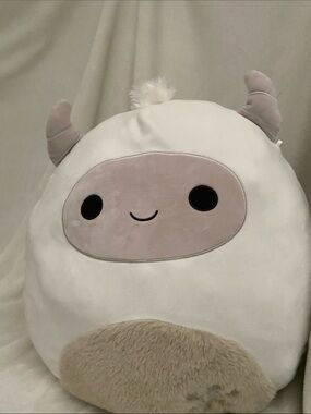 Squishmallows Cream & Light Pink Yeti Plush Pillow
